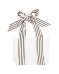 Сумка хлопковая Stripe grey bow small