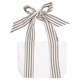 Сумка хлопковая Stripe grey bow small