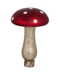 Елочная игрушка Mushroom w clip Antique red