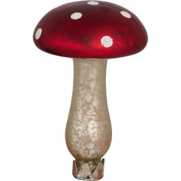 Елочная игрушка Mushroom w clip Antique red