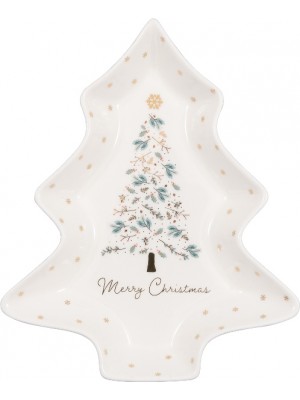 Тарелка сервировочная Tree Lucie xmas white medium