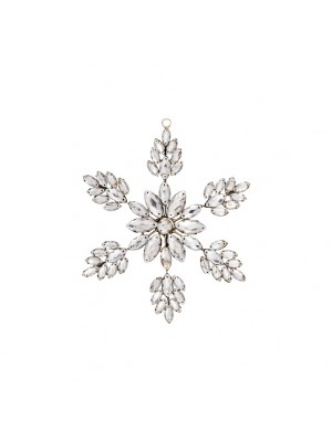 Елочная игрушка Snowflake Crystal silver large 15 см 