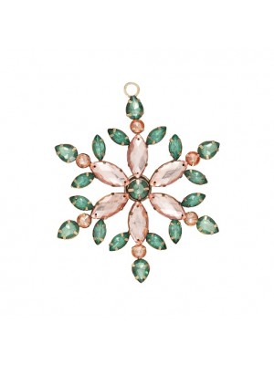 Елочная игрушка Snowflake Crystal green medium