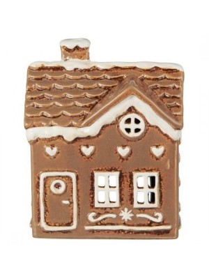 Подсвечник House tealight Stillenat Gingerbread square door brown 