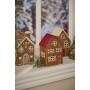 Подсвечник House tealight Stillenat red roof wreath on door 