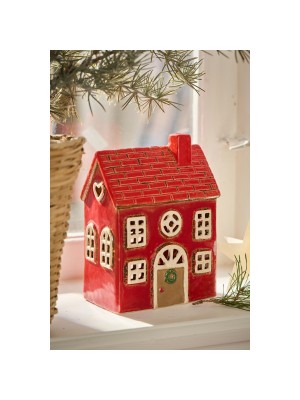 Подсвечник House tealight Stillenat red roof and brown 