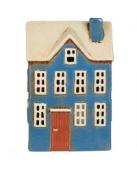 Подсвечник House tealight Nyhavn 1 dormer window brown door blue 