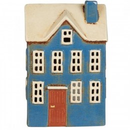 Подсвечник House tealight Nyhavn 1 dormer window brown door blue 