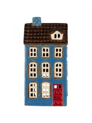 Подсвечник House tealight My Home Town red door blue