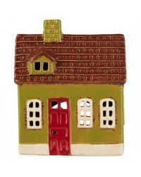 Подсвечник House tealight My Home Town dormer window red door green 