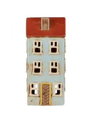 Подсвечник House tealight Nyhavn yellow door frame blue 